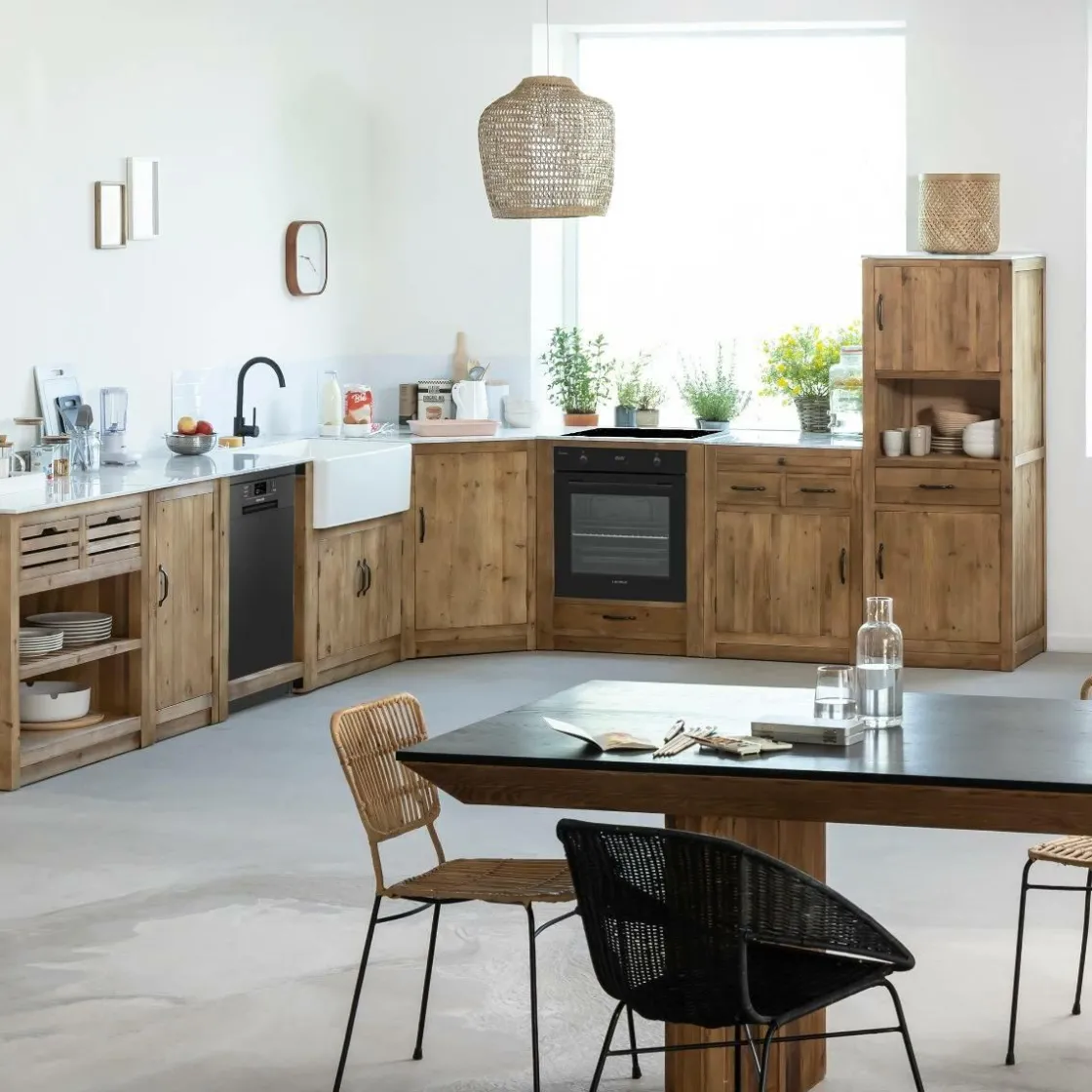 Made in Meubles Meuble Bas<Meuble bas de cuisine 2 tiroirs + 1 étagère Epure