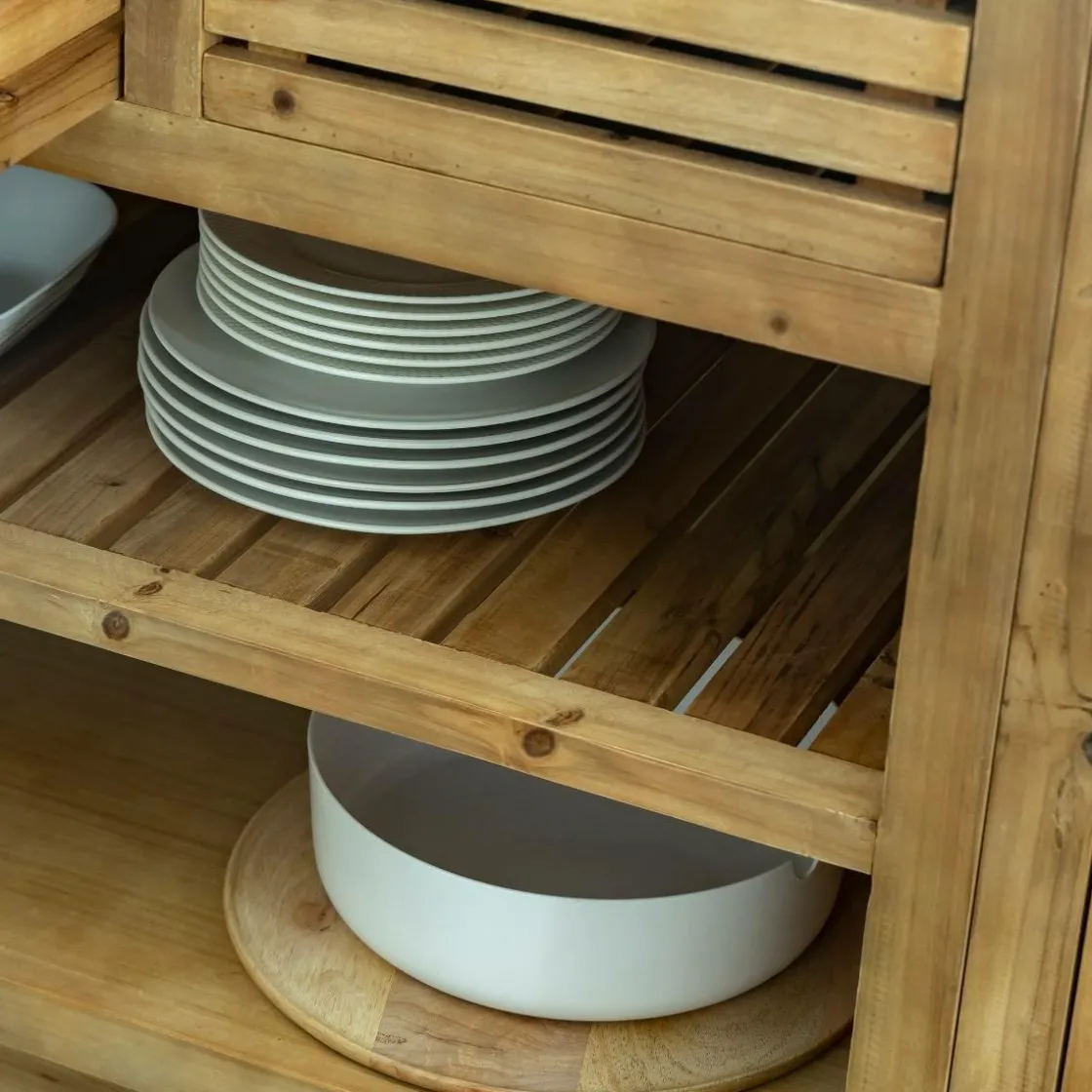 Made in Meubles Meuble Bas<Meuble bas de cuisine 2 tiroirs + 1 étagère Epure