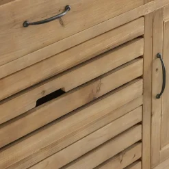 Made in Meubles Meuble Bas<Meuble de cuisine en vieux pin et pierre bleue Champêtre