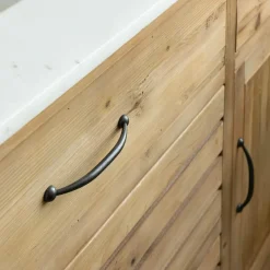 Made in Meubles Meuble Bas<Meuble de cuisine en vieux pin et marbre blanc Epure