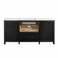 Made in Meubles Meuble Bas<Meuble de cuisine en vieux pin et marbre blanc Epure