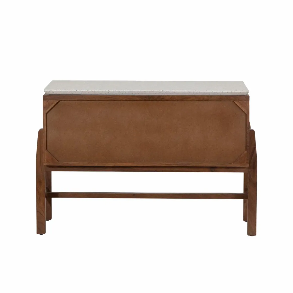 Made in Meubles Meuble Sous Vasque<Meuble sous vasque 2 portes en bois d'acacia et terrazzo Kaelis