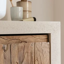 Made in Meubles Meuble Sous Vasque<Meuble sous vasque 2 portes en bois effet béton et bois recyclé Dalva