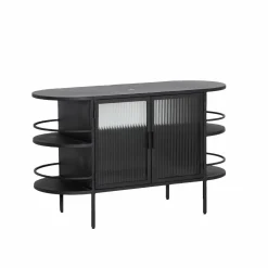 Made in Meubles Meuble Sous Vasque<Meuble sous vasque arrondi en métal et verre strié Elizabeth