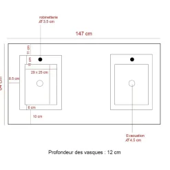 Made in Meubles Meuble Sous Vasque<Meuble sous vasque en bois recyclé et métal Jade