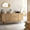 Made in Meubles Meuble Sous Vasque<Meuble sous vasque en bois de manguier Rowene
