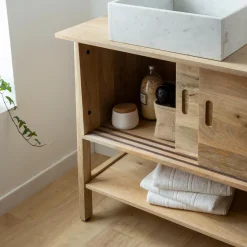 Made in Meubles Meuble Sous Vasque<Meuble sous vasque en bois de manguier 145 cm Nour