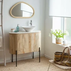 Made in Meubles Meuble Sous Vasque<Meuble sous vasque en bois de manguier et terrazzo Lou