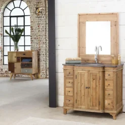 Made in Meubles Meuble Sous Vasque<Meuble sous vasque en bois recyclé Bianca