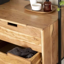 Made in Meubles Meuble Sous Vasque<Meuble sous vasque en bois d'acacia et métal Ninon