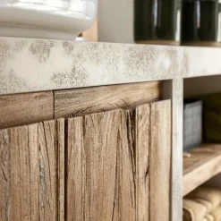 Made in Meubles Meuble Sous Vasque<Meuble sous vasque en bois effet béton et bois recyclé Dalva