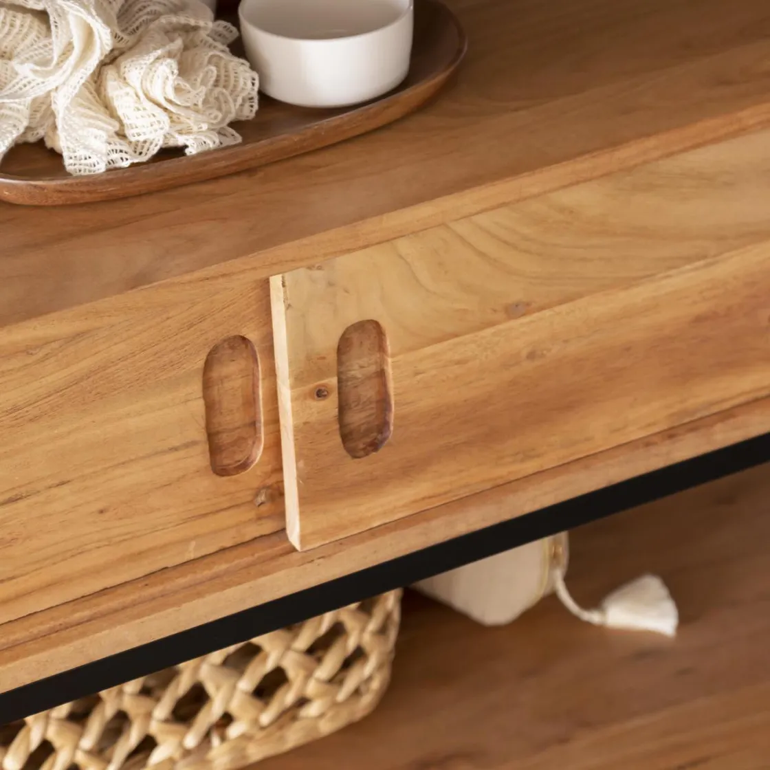 Made in Meubles Meuble Sous Vasque<Meuble sous vasque en bois d'acacia et métal Montréal