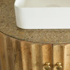 Made in Meubles Meuble Sous Vasque<Meuble sous vasque en bois de manguier et terrazzo Bao