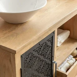 Made in Meubles Meuble Sous Vasque<Meuble sous vasque en bois de manguier Sahara