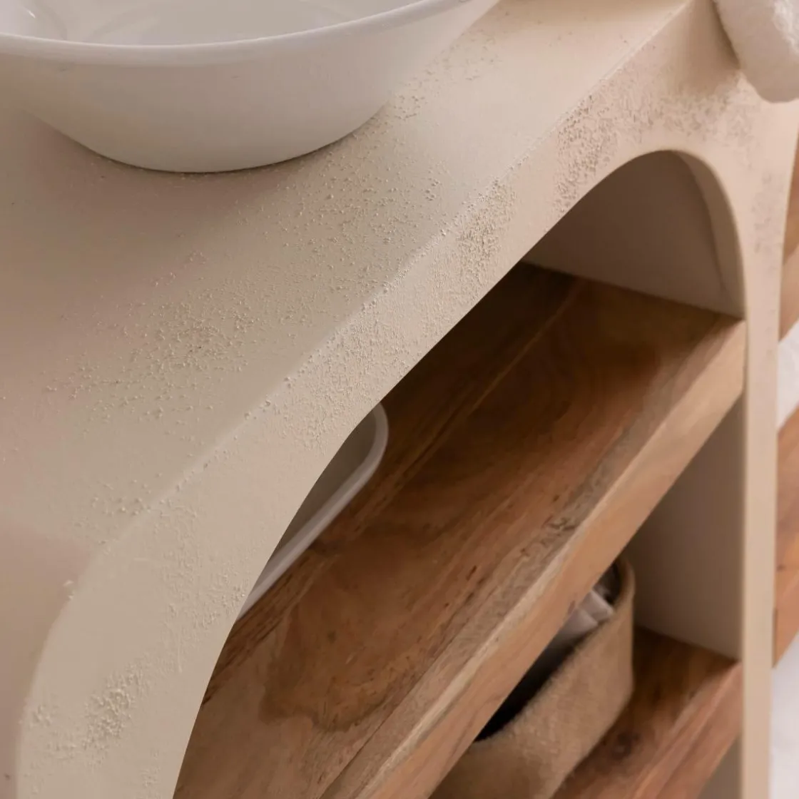 Made in Meubles Meuble Sous Vasque<Meuble sous vasque en bois effet béton et bois d'acacia Dalva