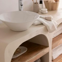 Made in Meubles Meuble Sous Vasque<Meuble sous vasque en bois effet béton et bois d'acacia Dalva