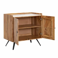 Made in Meubles Meuble Sous Vasque<Meuble sous vasque en bois d'acacia et marbre Aloé