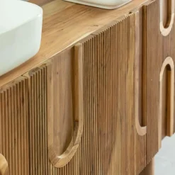 Made in Meubles Meuble Sous Vasque<Meuble sous vasque en bois d'acacia foncé Tilio