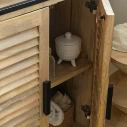 Made in Meubles Meuble Sous Vasque<Meuble sous vasque en bois de manguier et métal Coralie