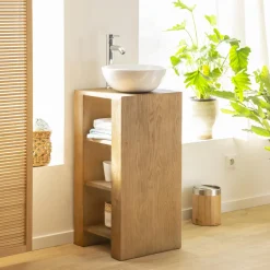 Made in Meubles Meuble Sous Vasque<Meuble sous vasque en chêne Morgane