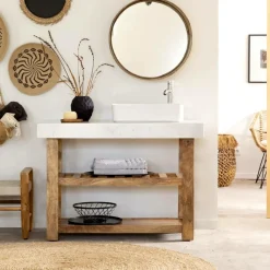 Made in Meubles Meuble Sous Vasque<Meuble sous vasque en marbre et bois Louca