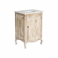 Made in Meubles Meuble Sous Vasque<Meuble sous vasque en pin recyclé blanchi et marbre blanc Gemma