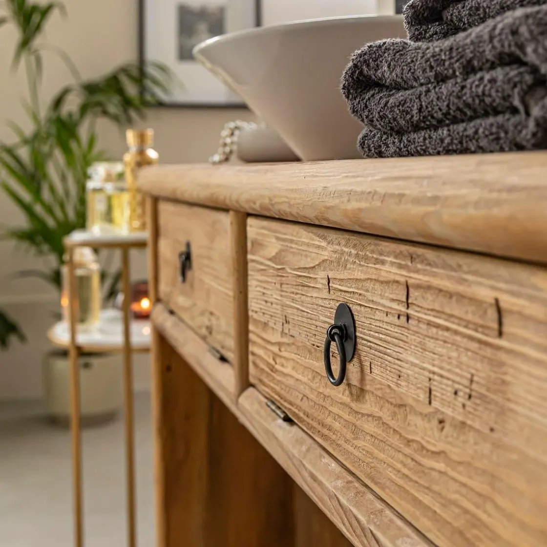 Made in Meubles Table Console|Meuble Sous Vasque<Meuble sous vasque en pin recyclé Blaise