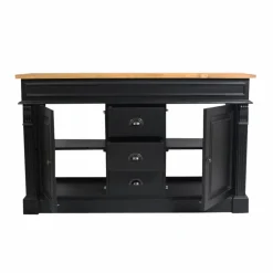 Made in Meubles Meuble Sous Vasque<Meuble sous vasque en pin massif noir 150 cm Manel