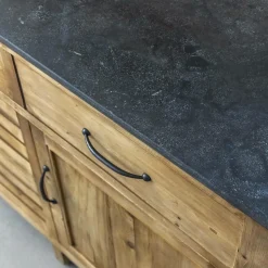 Made in Meubles Meuble Sous Vasque<Meuble sous vasque en vieux pin et pierre bleue Garance