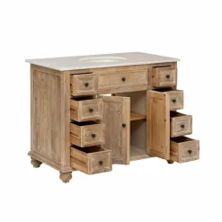 Made in Meubles Meuble Sous Vasque<Meuble sous vasque en vieux pin et marbre blanc Octavie