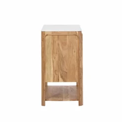 Made in Meubles Meuble Sous Vasque<Meuble sous vasque vitré en bois d'acacia et marbre Emyr