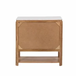 Made in Meubles Meuble Sous Vasque<Meuble sous vasque vitré en bois d'acacia et marbre Emyr