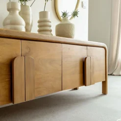 Made in Meubles Meuble Tv<Meuble TV 4 portes en bois de manguier Féodor