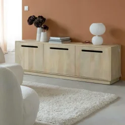 Made in Meubles Meuble Tv<Meuble TV 3 portes en bois de manguier Roni