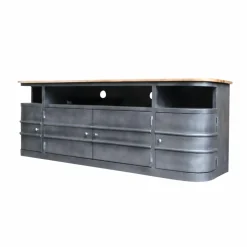 Made in Meubles Meuble Tv<Meuble TV arrondi en métal Locker