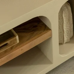 Made in Meubles Meuble Tv<Meuble TV avec étagères en bois effet béton et bois recyclé Dalva