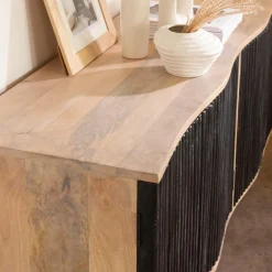 Made in Meubles Meuble Tv<Meuble TV bois de manguier et métal Auxence