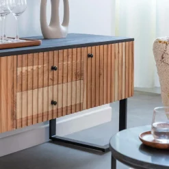 Made in Meubles Meuble Tv<Meuble TV en bois d'acacia et métal Pippa