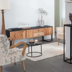 Made in Meubles Meuble Tv<Meuble TV en bois d'acacia et métal Pippa