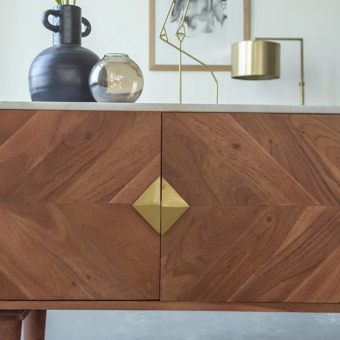 Made in Meubles Meuble Tv<Meuble TV en bois d'acacia Naxos