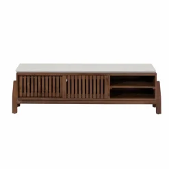 Made in Meubles Meuble Tv<Meuble TV en bois d'acacia et terrazzo Kaelis