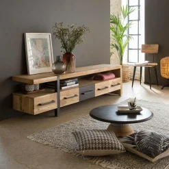 Made in Meubles Meuble Tv<Meuble TV en bois d'acacia Praia