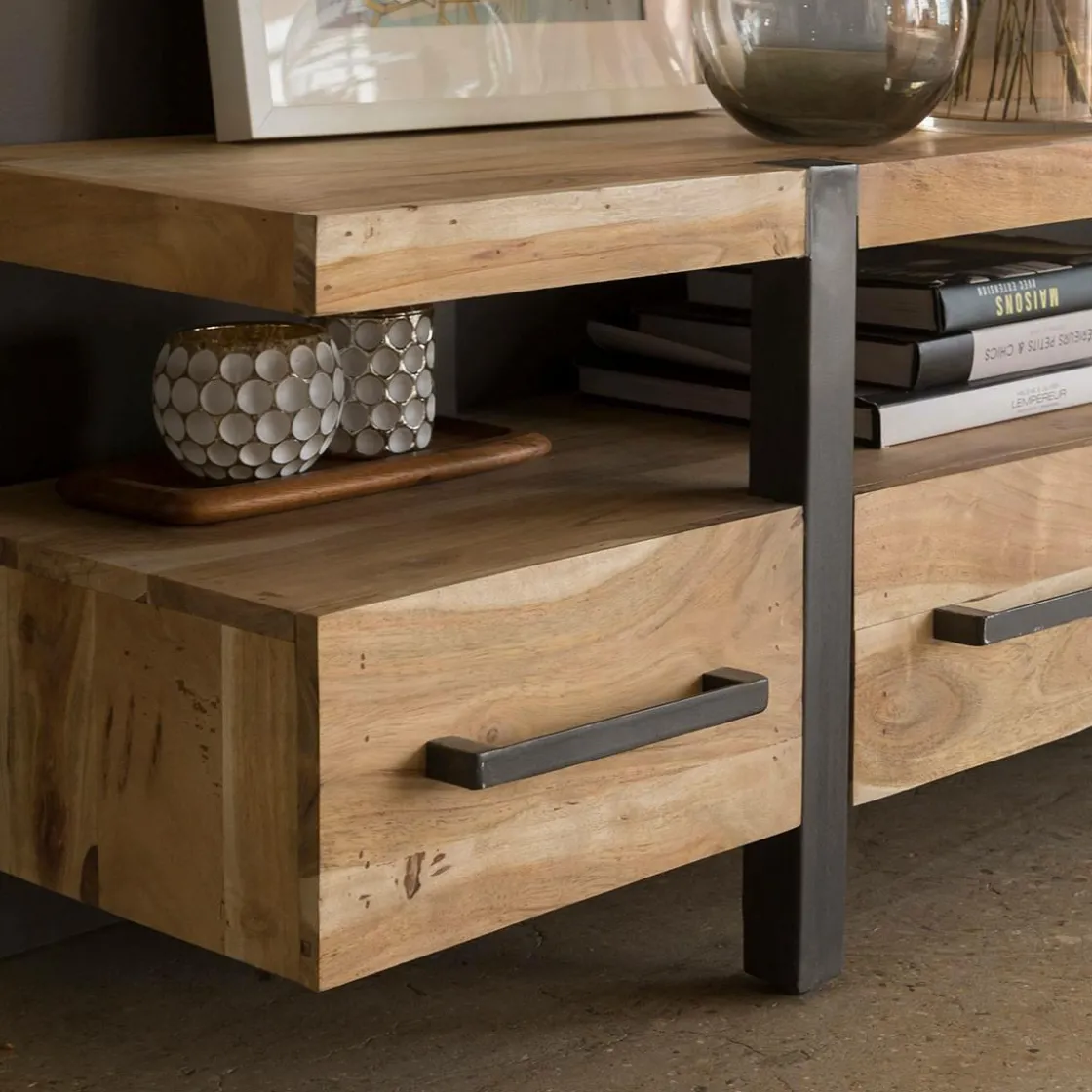 Made in Meubles Meuble Tv<Meuble TV en bois d'acacia Praia
