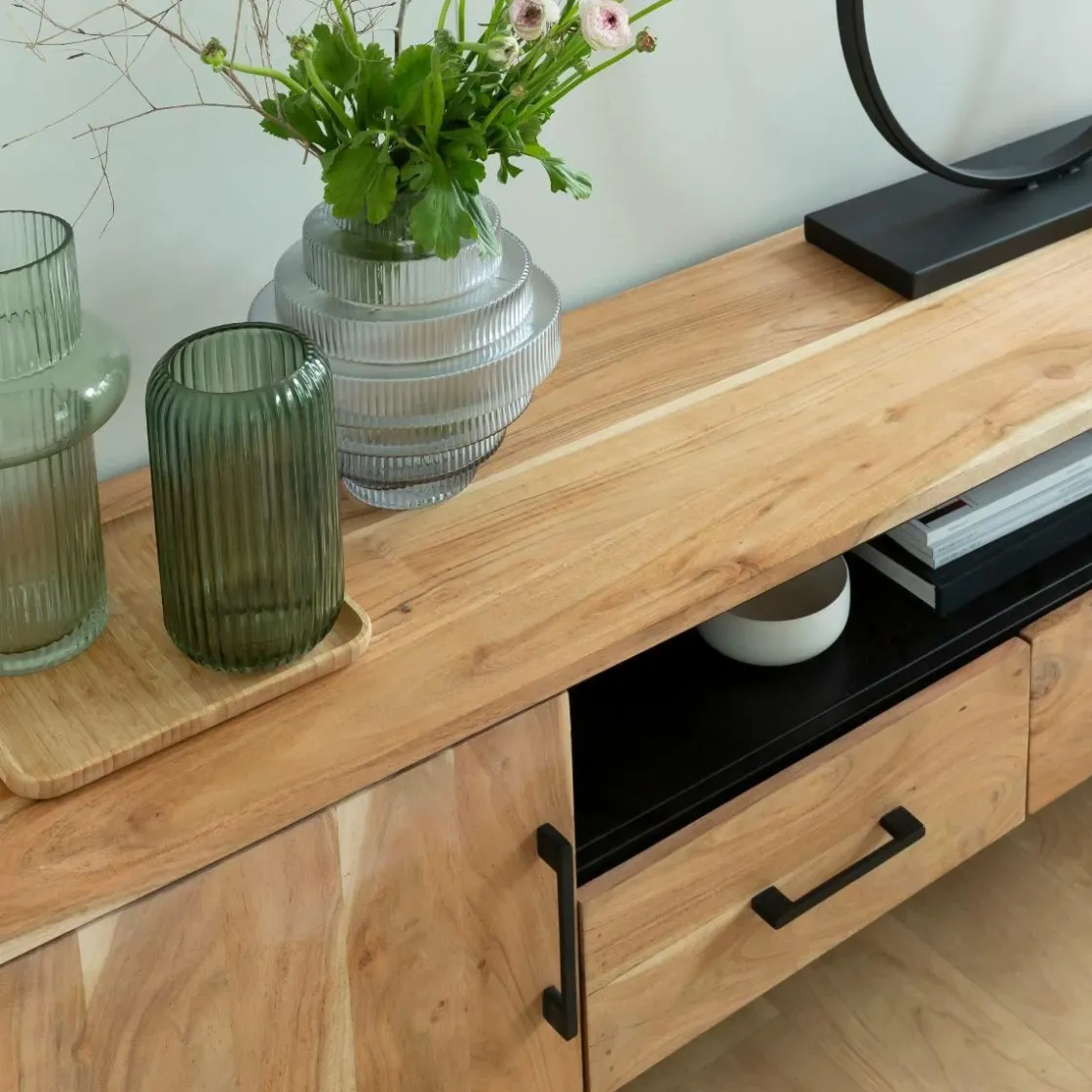 Made in Meubles Meuble Tv<Meuble TV en bois d'acacia et métal Bosco