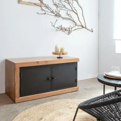 Made in Meubles Meuble Tv<Meuble TV en bois d'acacia Emilio