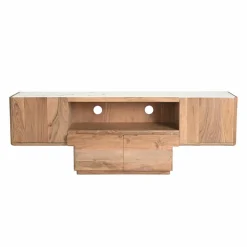 Made in Meubles Meuble Tv<Meuble TV en bois d'acacia et marbre Tara