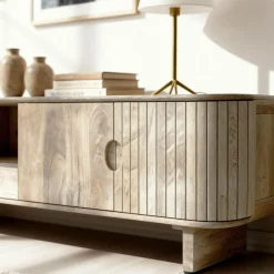 Made in Meubles Meuble Tv<Meuble TV en bois de manguier clair Yoni