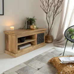 Made in Meubles Meuble Tv<Meuble TV en bois de manguier et métal Sahara