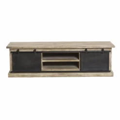 Made in Meubles Meuble Tv<Meuble TV en bois de manguier brossé et métal 160 cm Helsinki