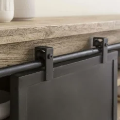 Made in Meubles Meuble Tv<Meuble TV en bois de manguier brossé et métal 160 cm Helsinki